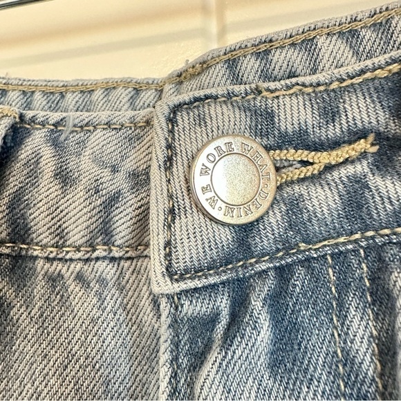 NWT WeWoreWhat slit hem jeans in real stiff denim retro vintage inspired chain - Picture 4 of 12